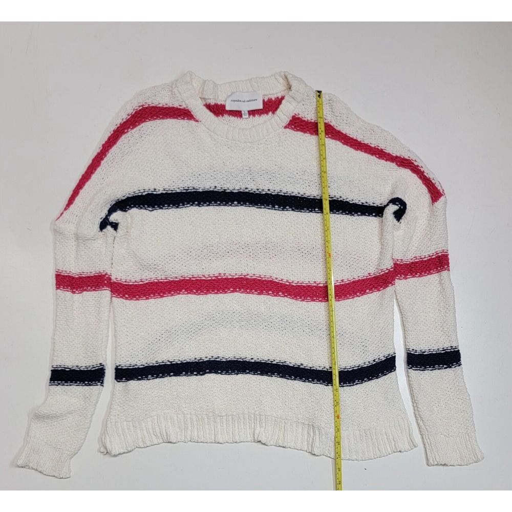 Cupcakes And Cashmere Revolve White Stripe High Low Madden‎ Sweater Tunic Large